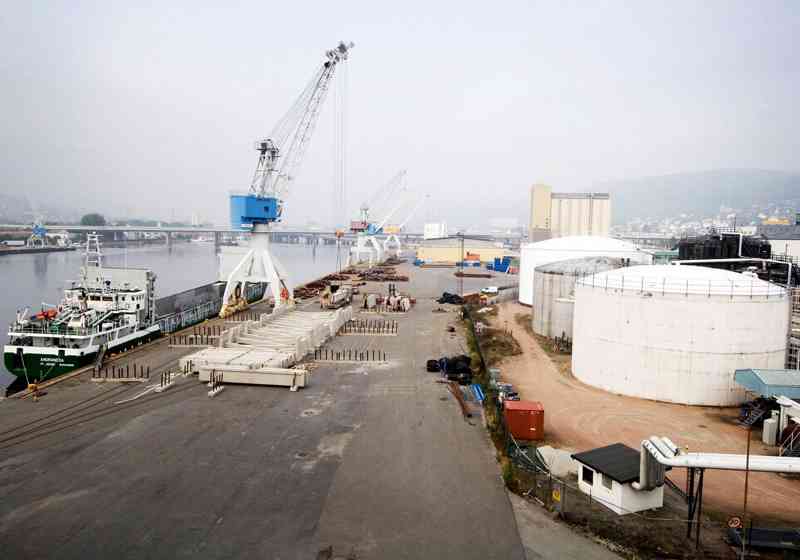 Drammen havn er en av stamnetthavnene i Norge og en såkalt intermodal knutepunkthavn. Foto: Drammen havn.