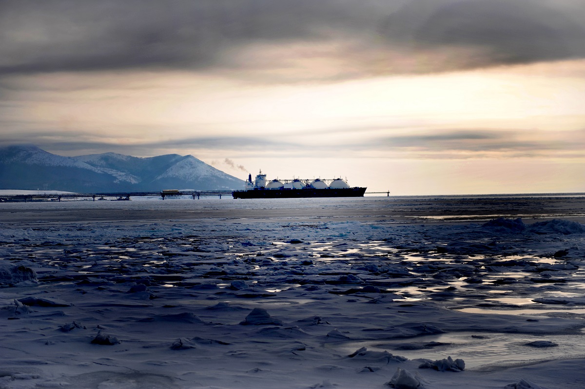 LNG-skip på veg gjennom Nordaustpassasjen. Foto: Gazprom.