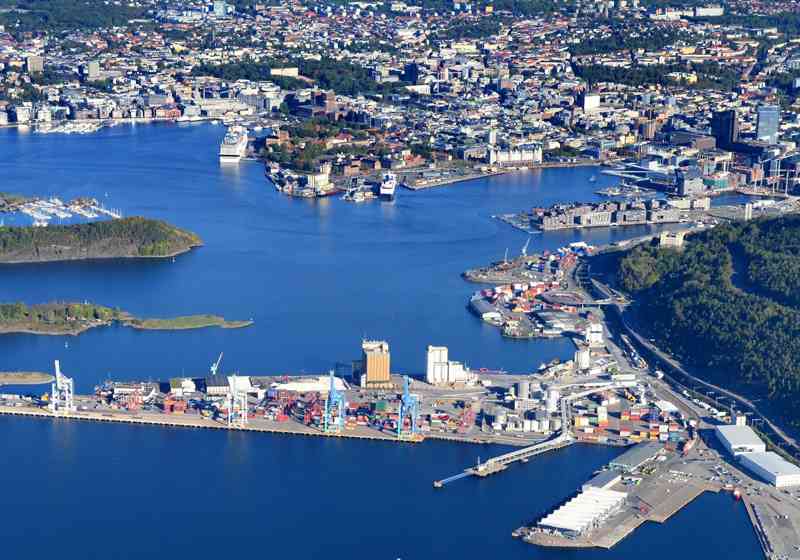 Digitalisering av norske havner er i gang. Her et oversiktsbilde fra hovedstaden. Foto: Harald Valderhaug/Oslo Havn