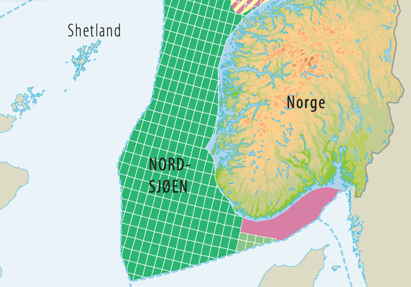 Områder åpnet/ikke åpnet/åpnet på særskilte vilkår på Norsk kontinentalsokkel i Nordsjøen og Skagerrak. Ill: Oljedirektoratet.