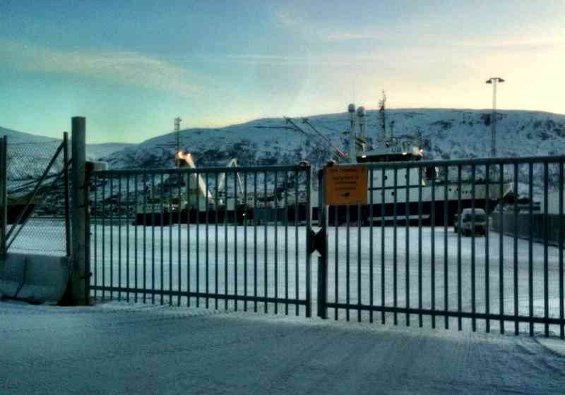 Sikkerhetssone Tromsø havn. Foto: Anders Røeggen.