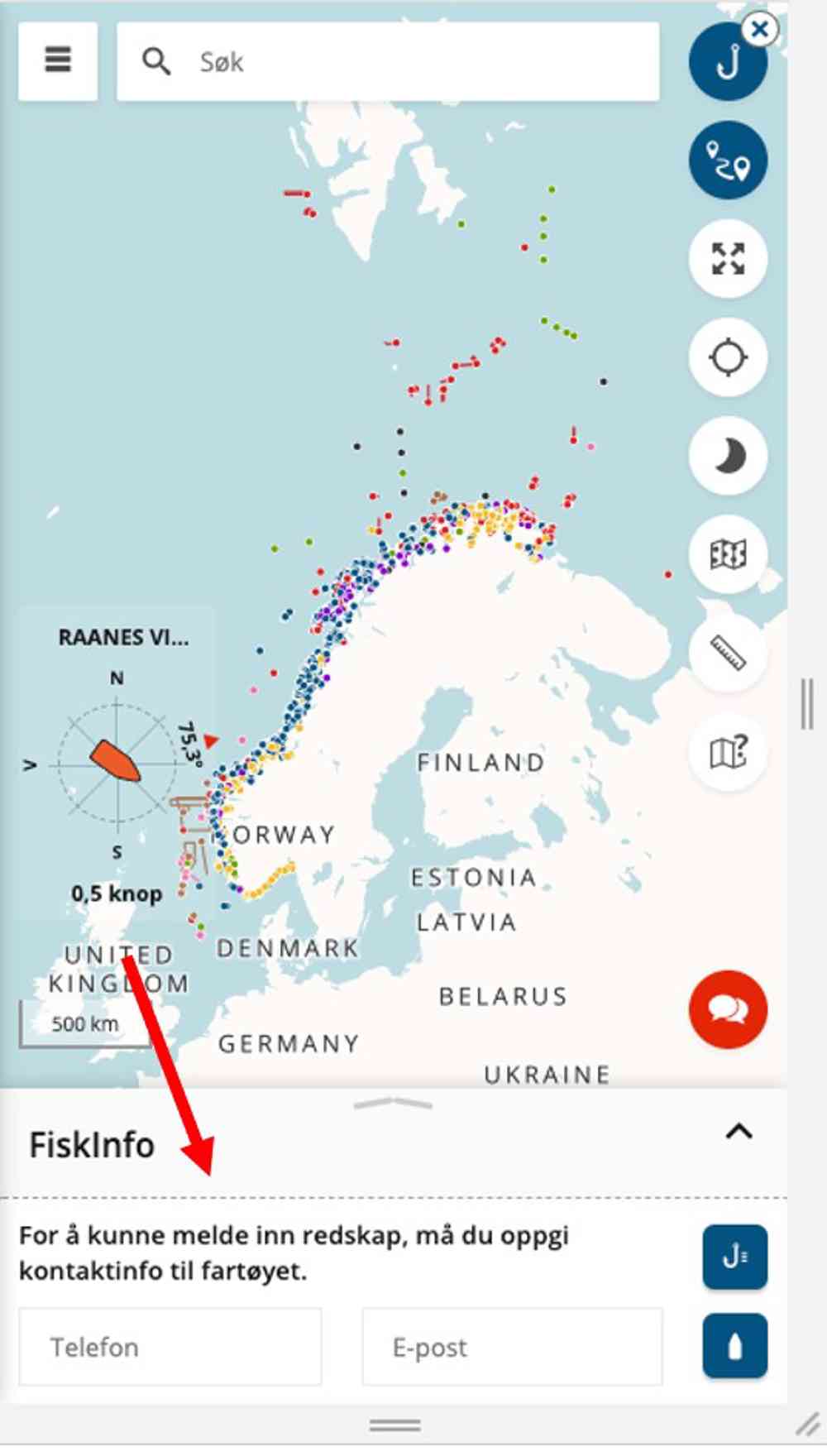 Fyll inn informasjon om båten.